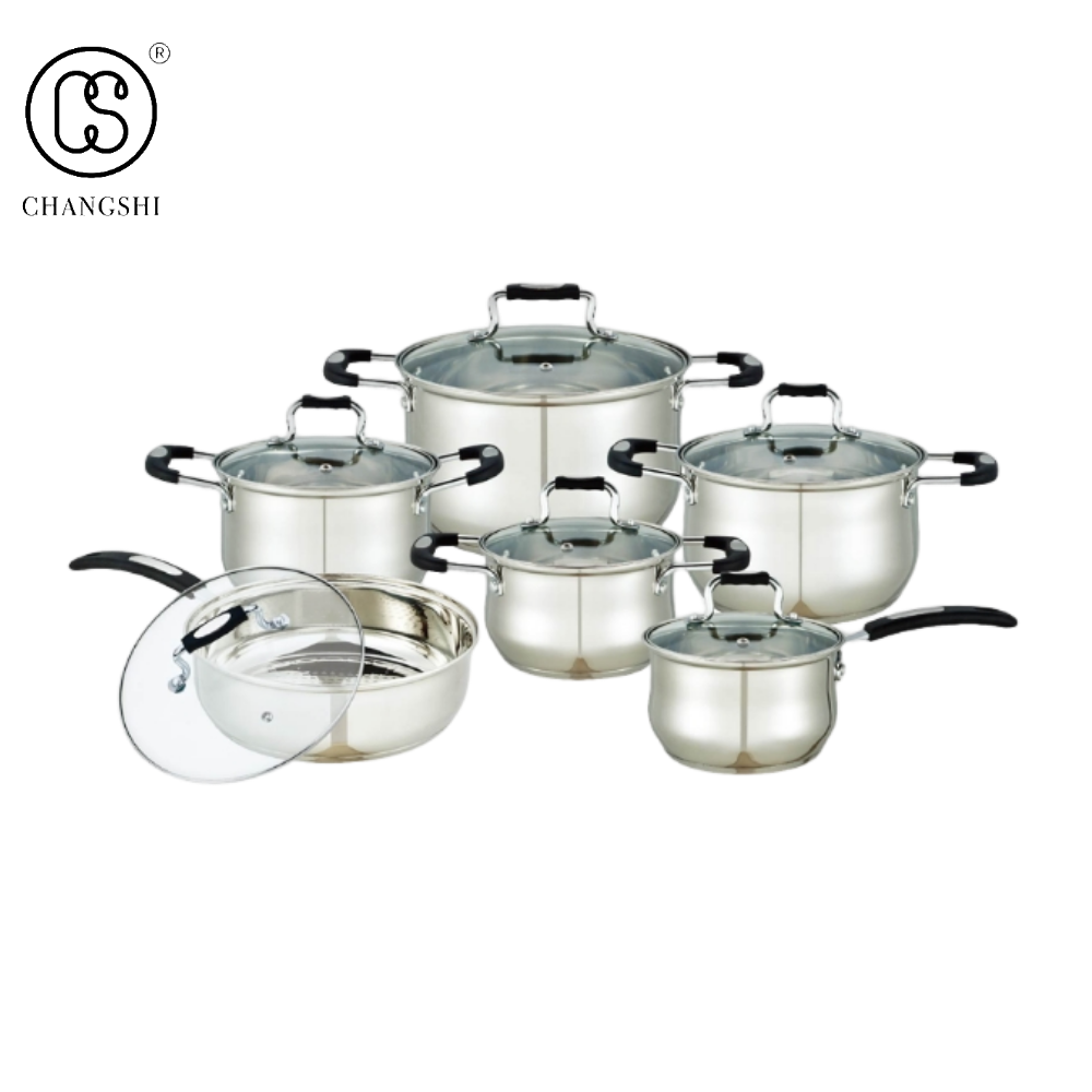 Wholesale 12pcs Cookware Set Stainless Steel Non-stick Cookware Set Cooking Set For Kitchen Wear