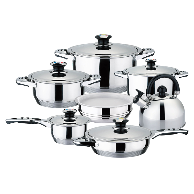 None Stick New Design Stainless Steel Cookware Set Pots And Pans Set Removable Handle For Induction Cooker