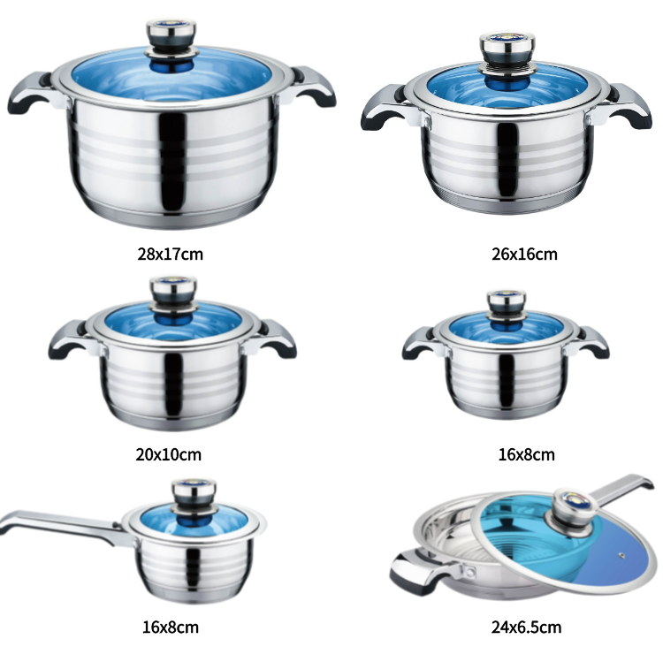 Wholesale Cookware Sets Kitchen Pot Pan Set Stainless Steel Saucepan Cookware Set with Kitchen Utensils