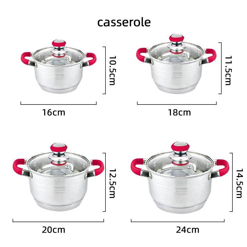 Factory Supply Stainless Steel 11 Pieces Cookware Set Pots And Pans Non Stick Kitchen Teapot Cookware Set