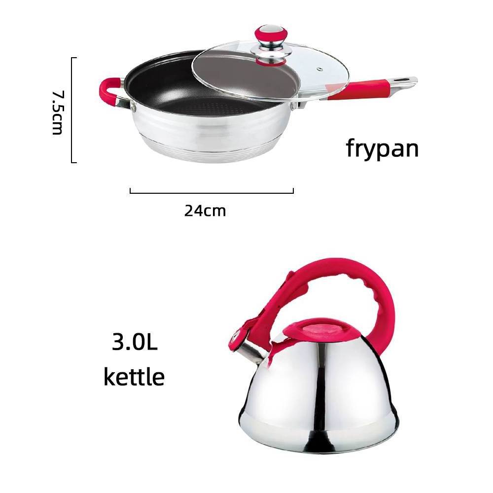 Factory Supply Stainless Steel 11 Pieces Cookware Set Pots And Pans Non Stick Kitchen Teapot Cookware Set