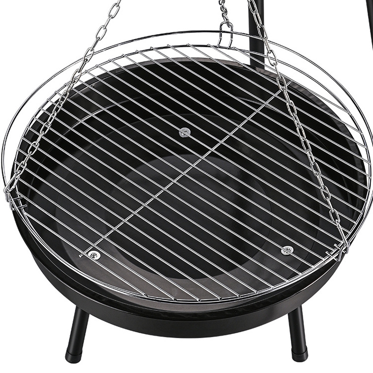 Outdoor garden heater fireplace bbq picnic black german fire pit swing hanging grill tripod barbecue grill