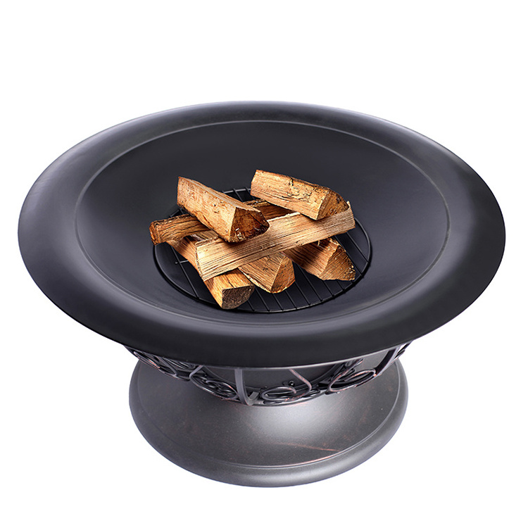 Large Outdoor Wood Burning Fire Bowl Shallow Corten Steel Fire Pit Charcoal Fireplace