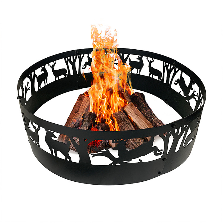 Outdoor Campfire Ring Fireplace Metal Charcoal Heater BBQ Portable Burner Firepit