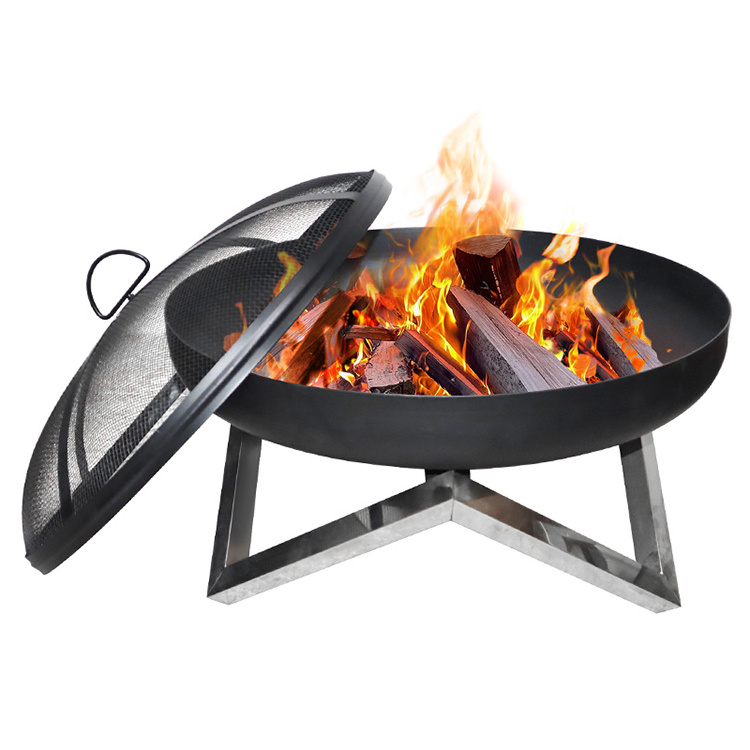 Camping Outdoor Garden Heating Fire Pit Multifunctional Wood Burning Fireplace with Lid