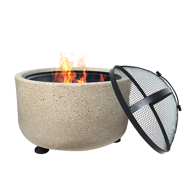 Multifunctional Garden Portable Smokeless Fire Pit Outdoor Charcoal Barbecue Stove with Mesh Cover