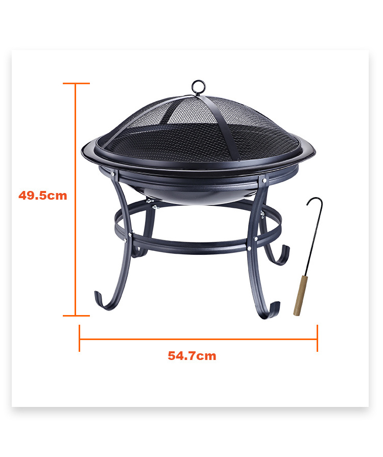 Outdoor Tabletop Fire pit Metal Firepit Round Table Backyard Patio Garden Stove Wood Burning Smokeless Fire Pit Table