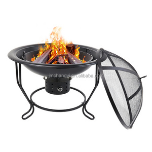 outdoor garden furniture folding solo wood smokeless stainless steel round bonfire fancy fire pit bowl with Combustion booster