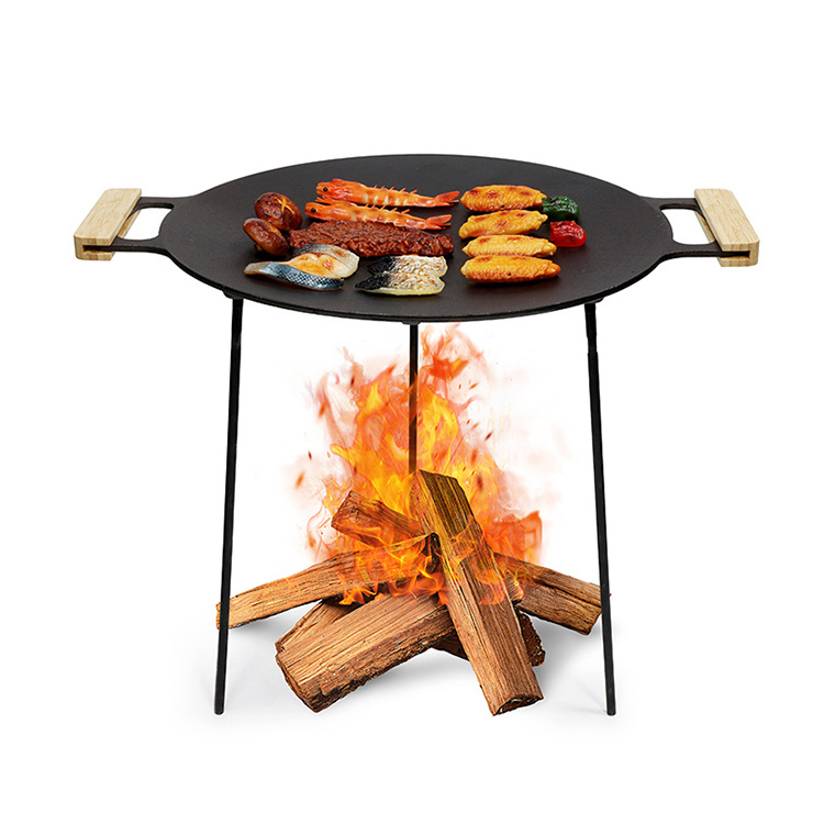 Outdoor Camping Picnic Portable Cast Iron Fire Pit BBQ Grill Multifunctional Charcoal Barbecue Grills