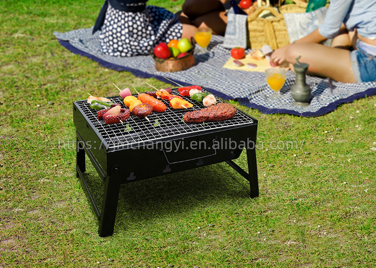 New Suitcase Design Mini Stainless Steel Portable Barbecue Grill Folding Outdoor Charcoal BBQ Grills