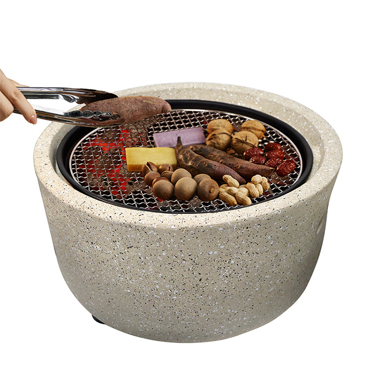 Multifunctional Garden Portable Smokeless Fire Pit Outdoor Charcoal Barbecue Stove with Mesh Cover