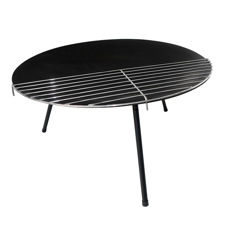 Outside Backyard Camping Heavy Duty Metal  Black Fireplace Extra  Large Round Cast Iron Simple Fire Pit