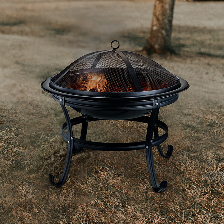 3 in 1 Large Steel Wood Burning Fire Pit with Barbecue Roasting Grill Outdoor Backyard Table top Fire Pit outdoor