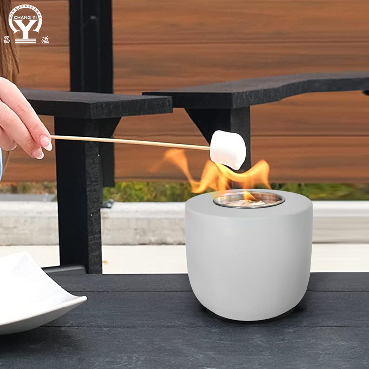 High Quality Indoor  Tabletop Fireplaces DeskTop Gel Bio Ethanol Fireplace Concrete Mini Portable Fire Pits Outdoor