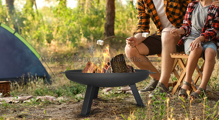 Charcoal bbq Fire Pit Round Outdoor Heater Cast Iron Fire Pit Bowl Outdoor Wood-Burning FirePits Bowl for Backyard Patio