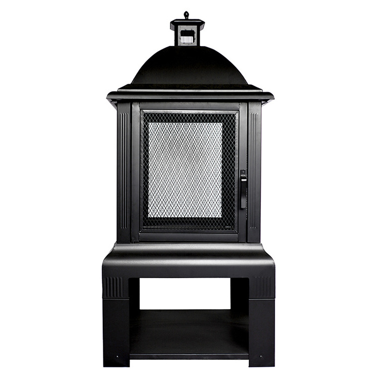 Large Outdoor Steel Heater Multifunctional Square Fireplace Wood Burning Fire Pits