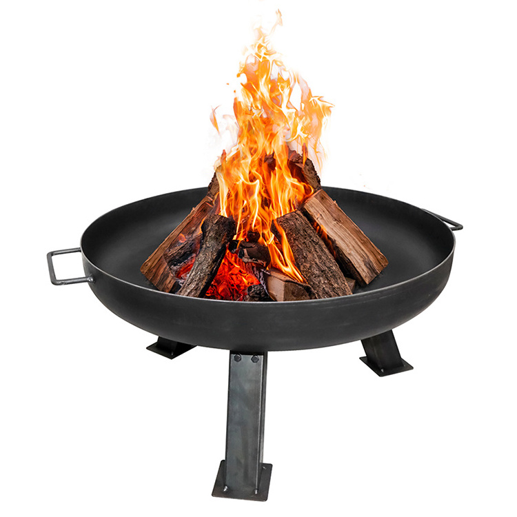 Outside Backyard Camping Beach Large Metal Grate Rustproof Firebowl Black Fireplace Extra Deep Large Round Cast Iron Fire Pit