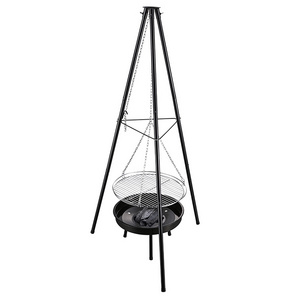 High Quality Steel Durable hanging Barbecue grills Adjustable Height Chain Barbecue Charcoal Grill Fire Pit