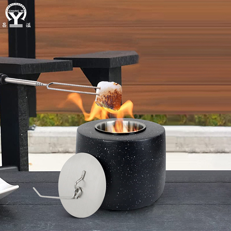 Indoor MINI personal table top Fire Pit Portable Fire Bowl round tabletop bio ethanol burner fireplace FirePits