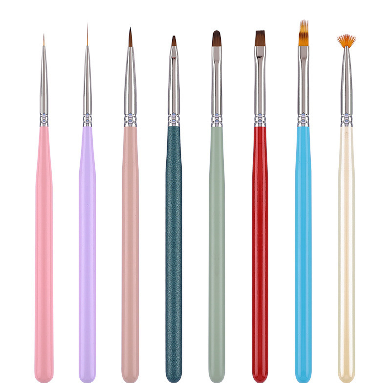 Private label Nail Salon nail art brushes set nail brush Japanese 16pcs crystal pen drawing pen liner brush