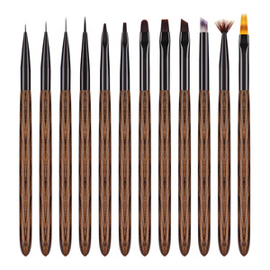 Private label Nail Salon nail art brushes set nail brush Japanese 16pcs crystal pen drawing pen liner brush