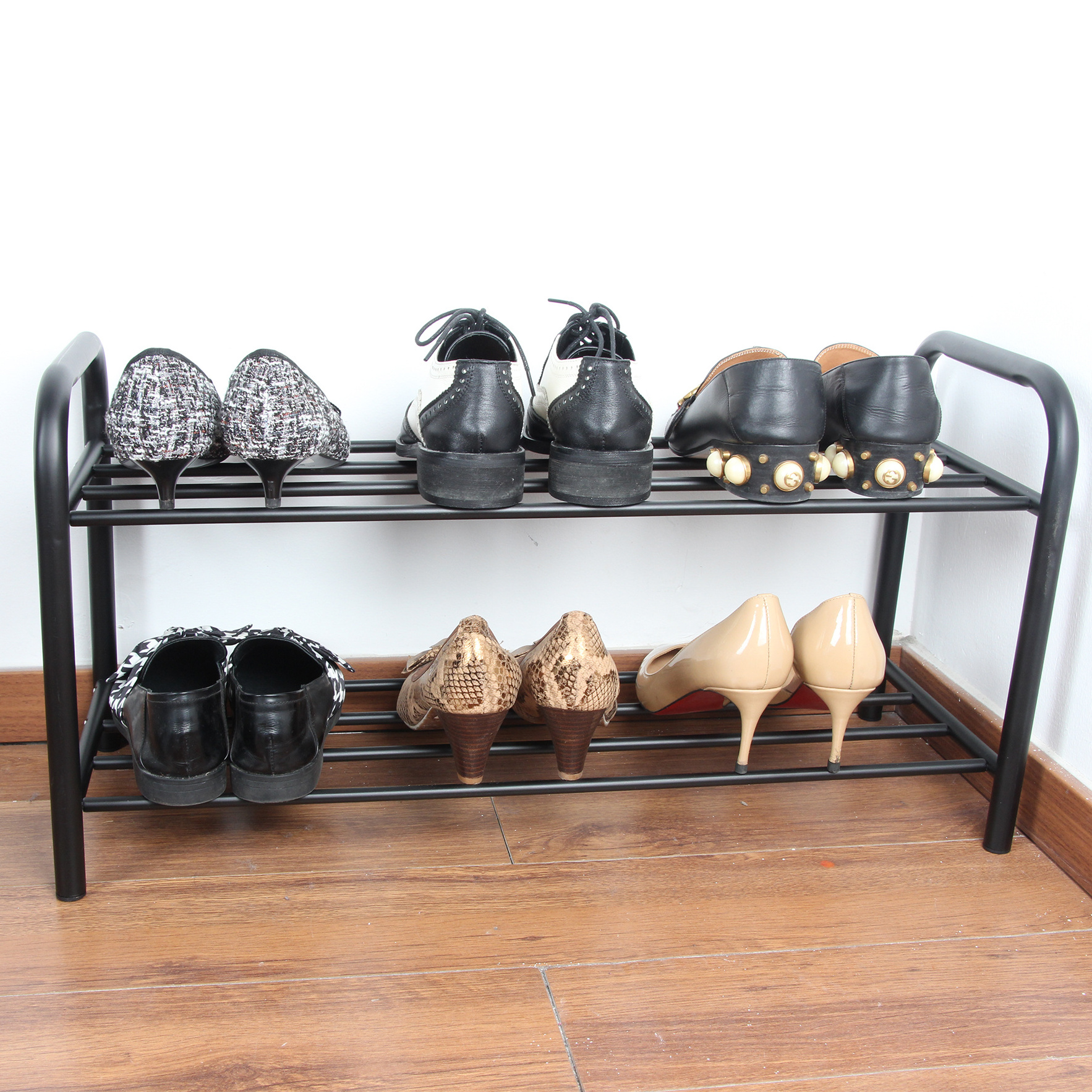 2 Tier Layer High Quality Iron Metal Shoe Racks Cabinet Organizer for Living Room