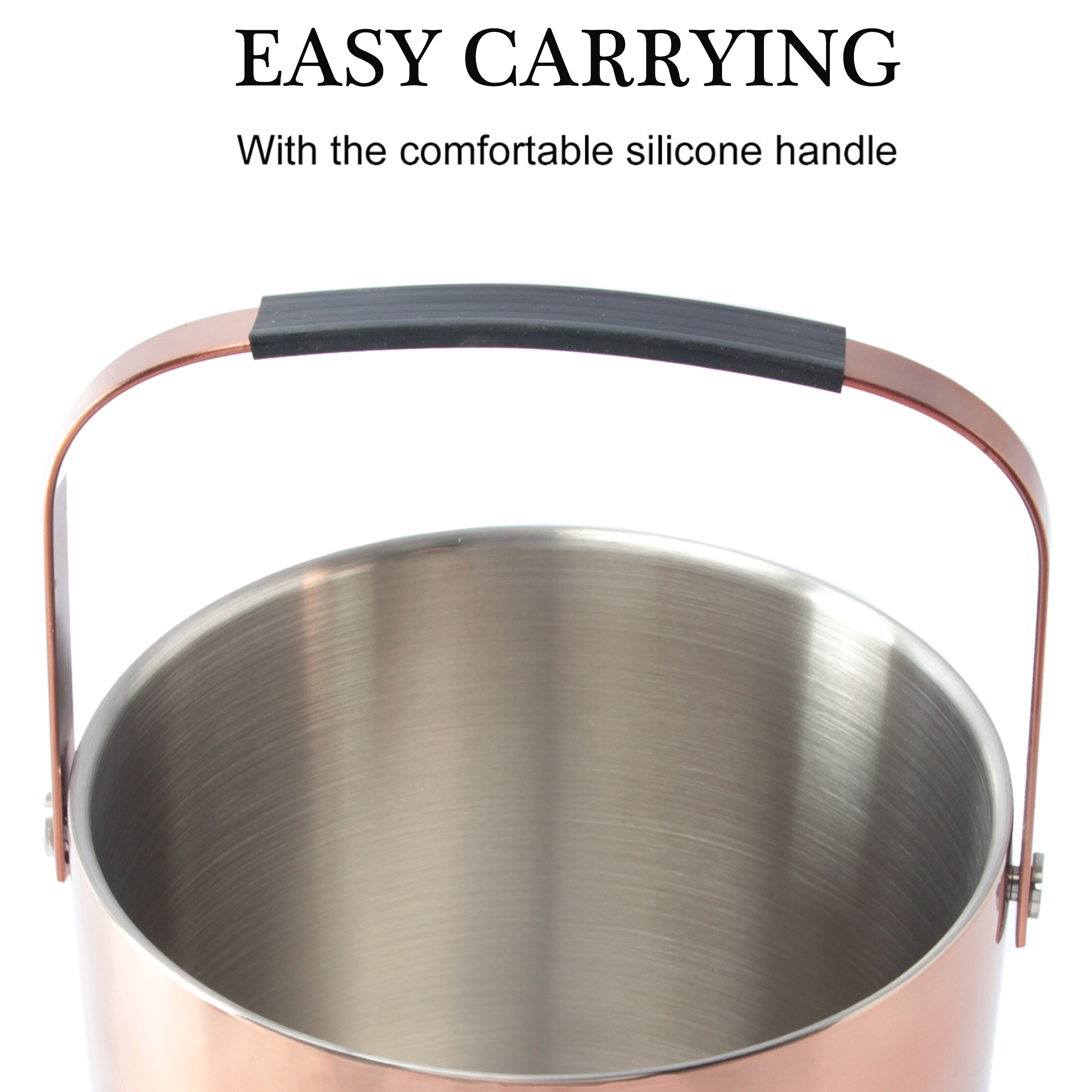 Wholesales Stainless Steel Metal Double Walled Insulated Sparkling Wine Beer Gold Ice Bucket with tongs and Lid