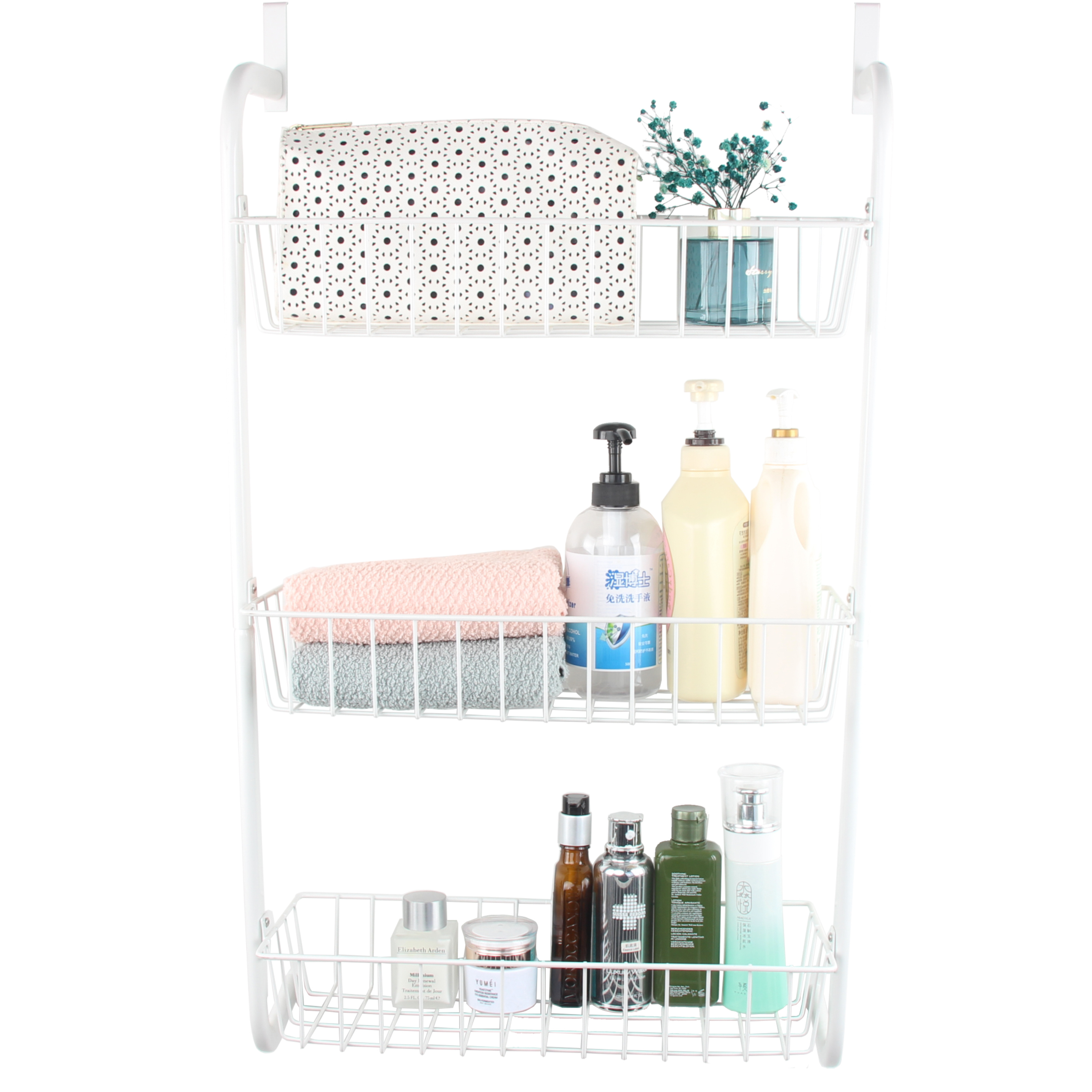 Multifunctional Kitchen 3 Tier Hanger Basket Rack Over Door Hanging Spice Rack Shelf Storage Pantry Rack Organizer