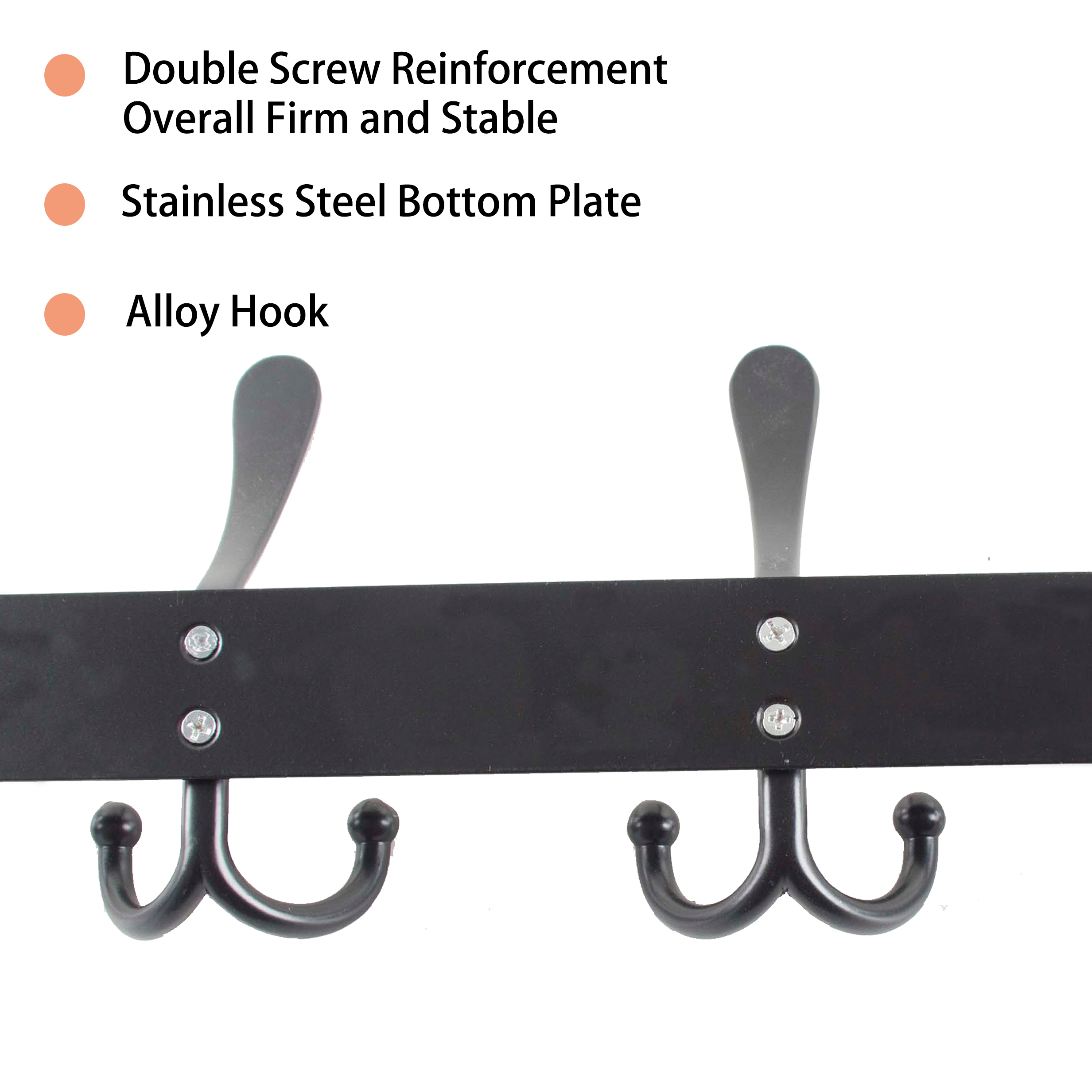 Hot selling 5 Tri Hooks Heavy Duty Stainless Steel Wall Mounted Coat Rack Hooks Wall Hanger