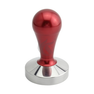 Wholesale High Quality Espresso Tamper Flat Base Coffee Tamper With Wooden Handle Metal Coffee Tamper