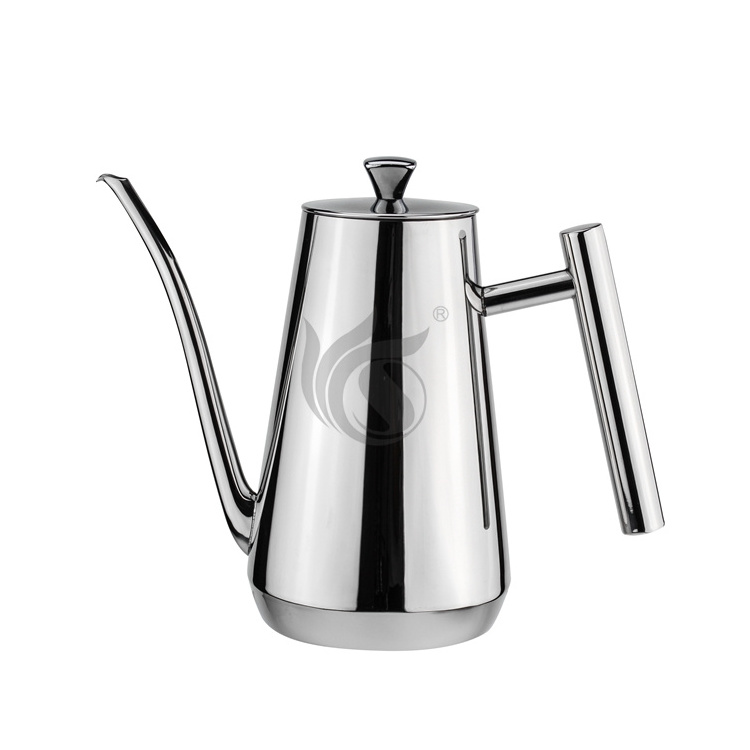 Hand Drip Coffee Water Pouring Kettle Gooseneck Tea Pot Stainless Steel Pour Over Coffee Kettle With Lid