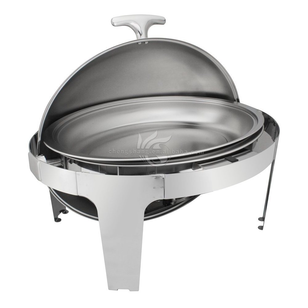 High Quality Roll-Top Stainless Steel Chafing Dishes Oval  Buffet Food Warmer Set for hotel Restaurant