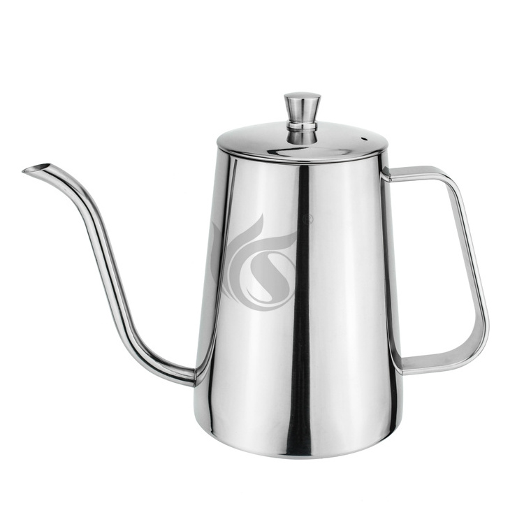 Hand Drip Coffee Water Pouring Kettle Gooseneck Tea Pot Stainless Steel Pour Over Coffee Kettle With Lid