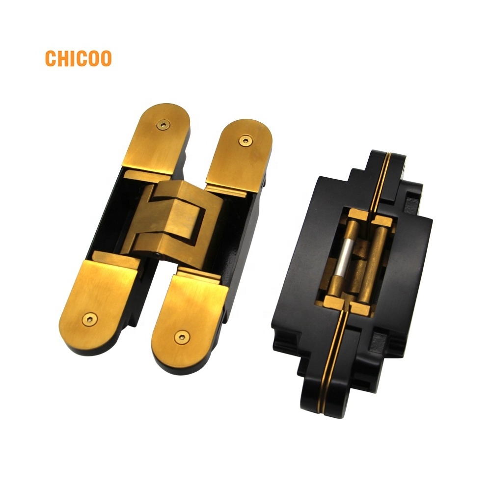 Stainless Steel 304 3D Universal Invisible Door Hinge Gold 180 Degree Sus 316 3 Way Black Adjust Concealed Hinge