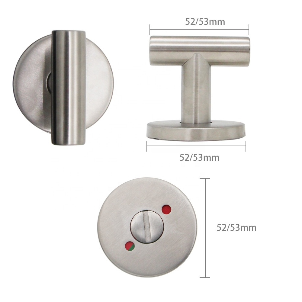 Stainless steel WC Indicator Knob Bathroom Door Turn Buckle Thumb Turn Handle Knobset