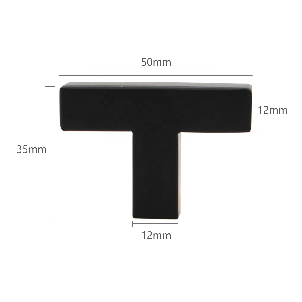 Matt Black T bar hollow Knob drawer handle furniture kitchen cabinet cupboard t-bar pull handles