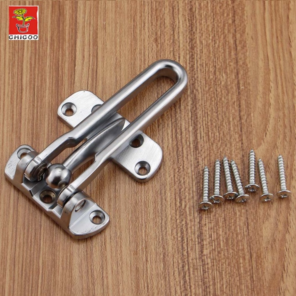 wholesale Zinc alloy Security Buckle Door Guard Bolt  satin Chrome Safety Lock door safety locks