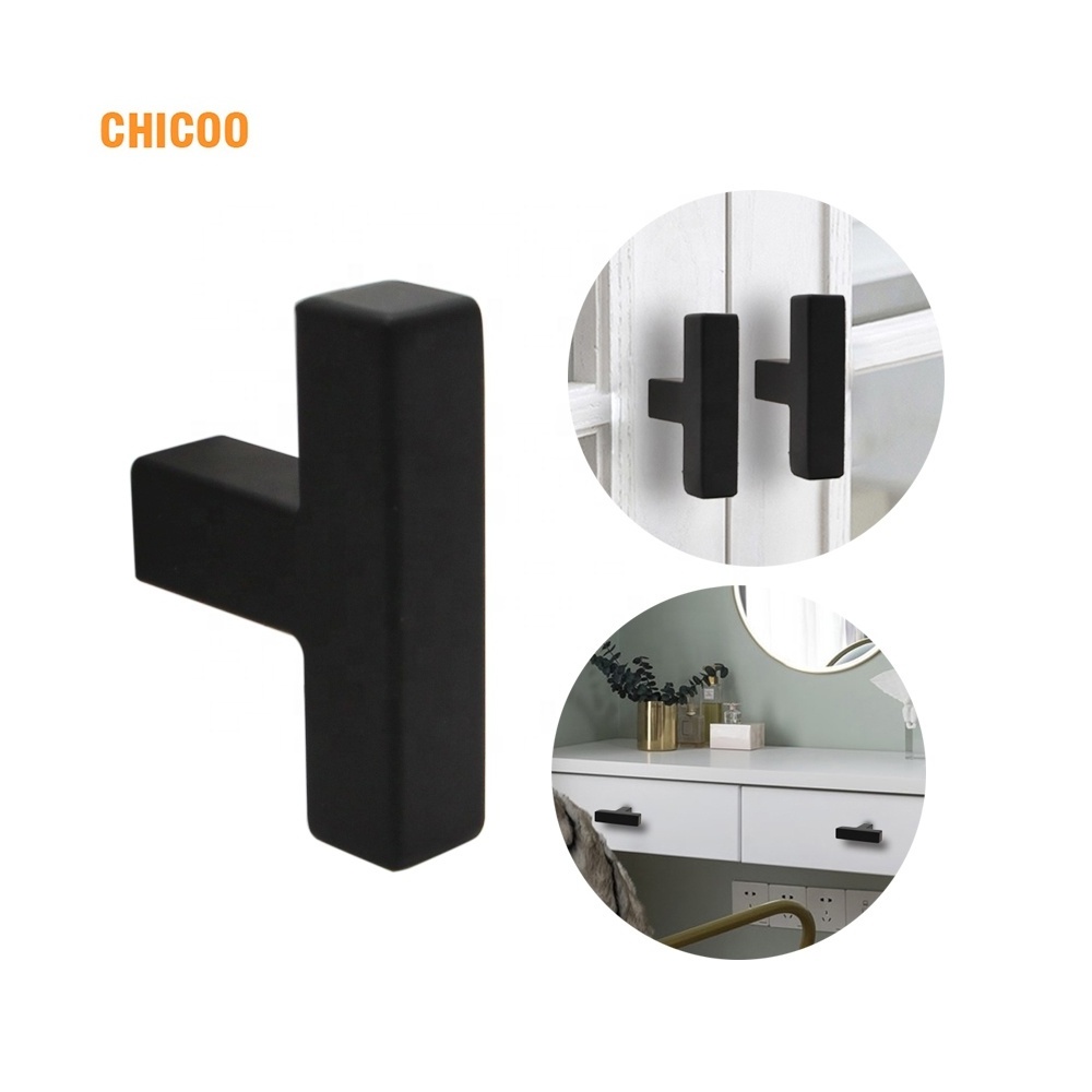 Matt Black T bar hollow Knob drawer handle furniture kitchen cabinet cupboard t-bar pull handles