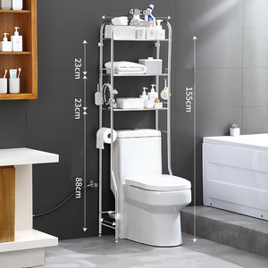 Free Sample Hot Sale Bathroom Organizer Slim Stainless Steel Over Toilet Bathroom Shelf