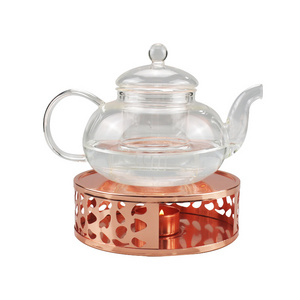 Teapot Warmer With Candle Holder Stainless Steel Warmers Tea Pot Heater Rose Gold Tea Warmer