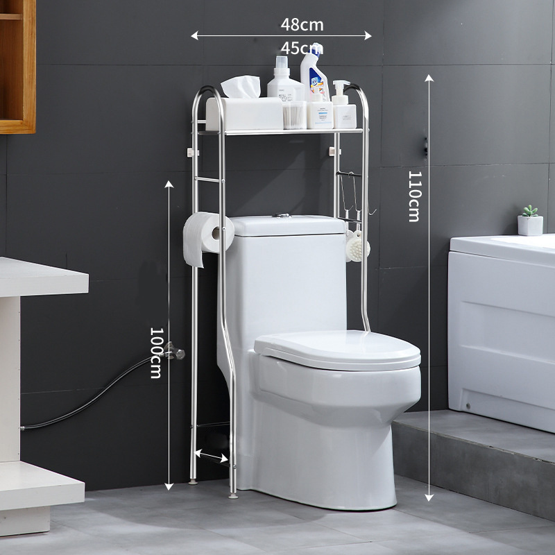 Free Sample Hot Sale Bathroom Organizer Slim Stainless Steel Over Toilet Bathroom Shelf