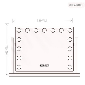 2023 Hot Sale Touch Switch Metal Frame Makeup Hollywood Led Vanity Mirror With Dimmable Light Bulbs