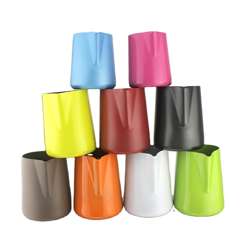 Wholesale Color custom stainless steel 304 coffee milk jug frothing pitcher