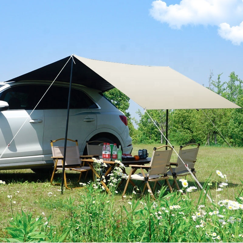 Outdoor Roof Top with Poles 5-6persons Car AwningTents Side Pergola Waterproof Car Sun Shelter Auto Canopy Camper Trailer Tent