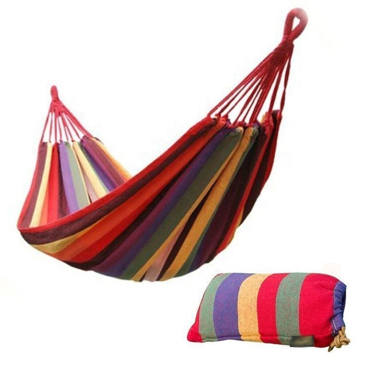 Garden Camping Portable Folding Ultra Light Canvas Hanging Outdoor Indoor Tree Swing Three Person Hammock