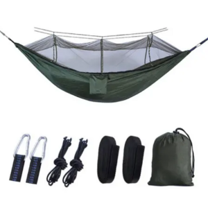 Portable Camping Hammock Nylon Hammocks Lightweight Outdoor Indoor Waterproof Hammock with  Mosquito Net