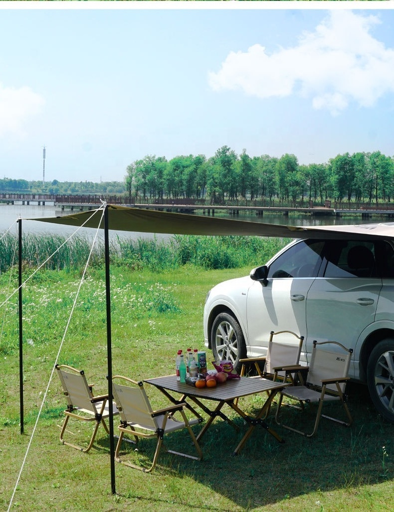 Outdoor Roof Top with Poles 5-6persons Car AwningTents Side Pergola Waterproof Car Sun Shelter Auto Canopy Camper Trailer Tent