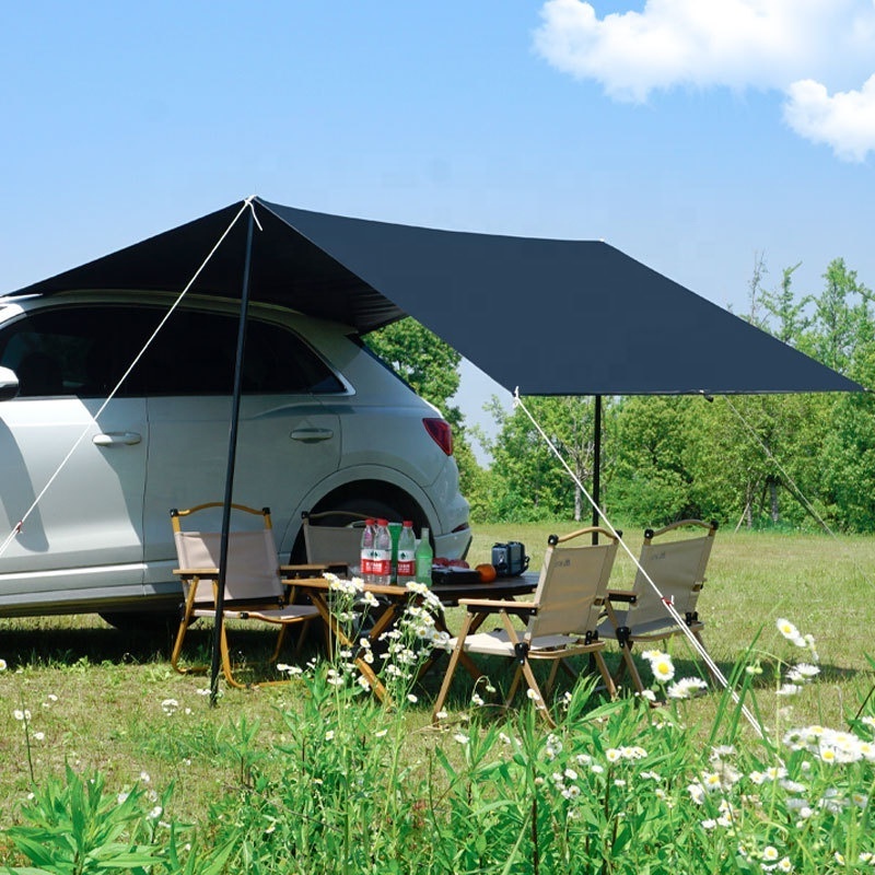 Outdoor Roof Top with Poles 5-6persons Car AwningTents Side Pergola Waterproof Car Sun Shelter Auto Canopy Camper Trailer Tent