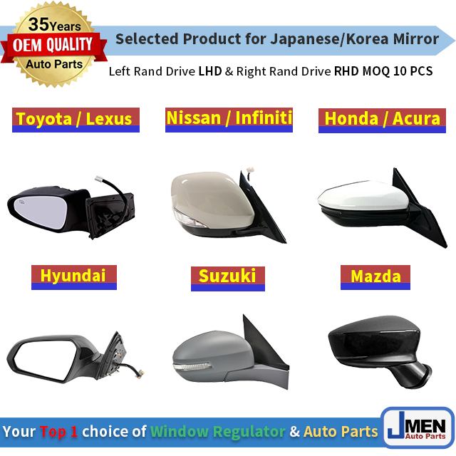 Jmen 963021KA2A 963021KA2B 963011KA2A for Nissan Juke(F15X) Mirror & rear Glass side view car Door Auto Body Spare Parts