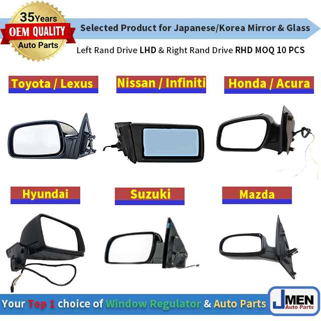 Jmen Taiwan Car Mirror & rear Glass side view Pickup Van Commercial Classic 4x4 Auto Body Automotive motor Spare Parts